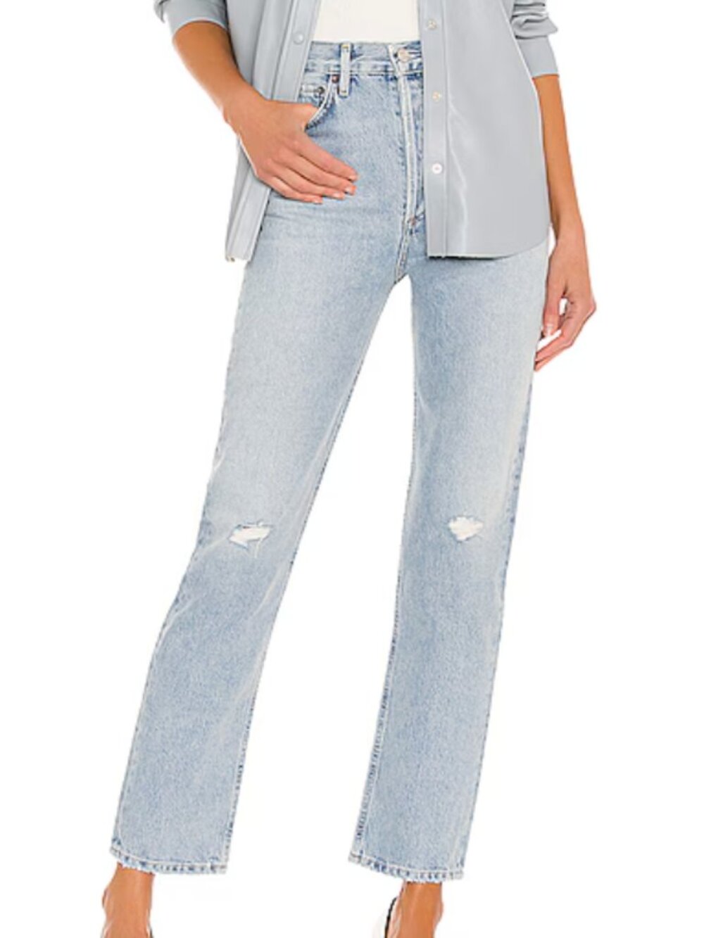 AGOLDE 90's Pinch Waist High-Rise Straight Jean in Light Vintage Wash Flashback